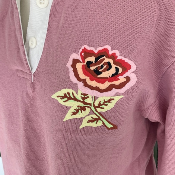 Rowing Blazers Cropped Rugby Shirt (Mauve, Medium) - Picture 2 of 9